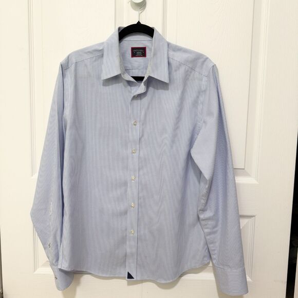 UNTUCKit Other - Men UNTUCKit Cotton Button Up Dress Shirt Long Sleeve in Blue Stripe Size Medium
